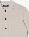 Squares Button-Down Knit Polo Shirt
