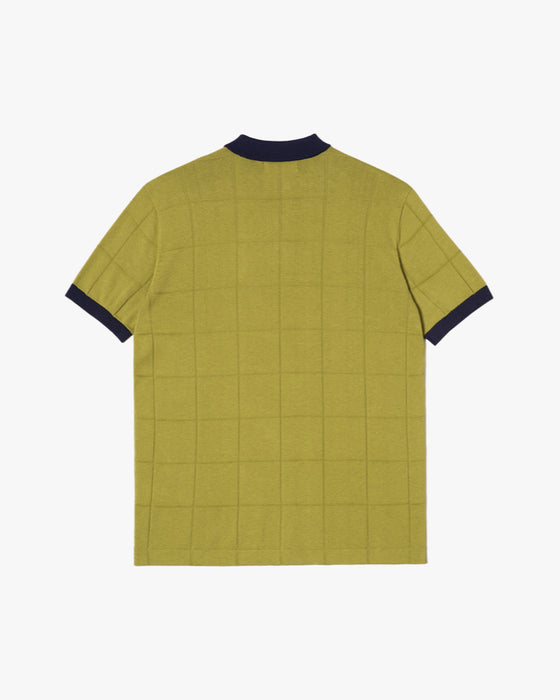 Squares Knit Polo Grass Green